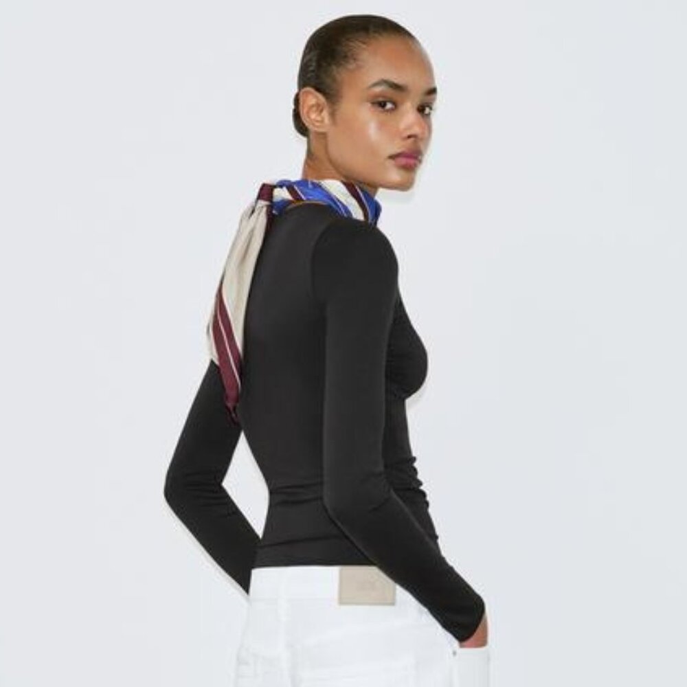 ZARA DRAPED POLYAMIDE TOP - Picture 6 of 9